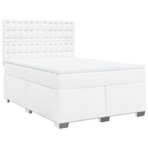 Box spring postel s matrací bílá 140 x 190 cm umělá kůže - obrázek 2