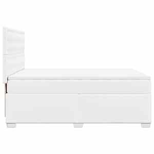 Box spring postel s matrací bílá 140 x 190 cm umělá kůže - obrázek 9