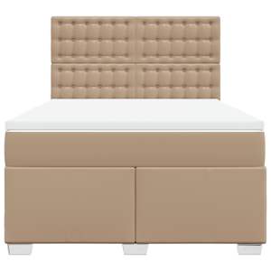 Box spring postel s matrací cappuccino 140x190 cm umělá kůže - obrázek 4