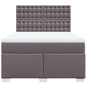 Box spring postel s matrací šedá 140x200 cm umělá kůže - obrázek 4