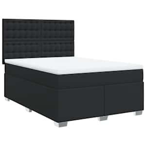 Box spring postel s matrací černá 160x200 cm umělá kůže - obrázek 2