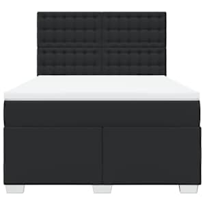 Box spring postel s matrací černá 160x200 cm umělá kůže - obrázek 4