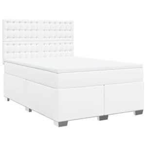 Box spring postel s matrací bílá 160x200 cm umělá kůže - obrázek 2