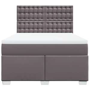 Box spring postel s matrací šedá 160x200 cm umělá kůže - obrázek 4