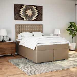 Box spring postel s matrací cappuccino 160x200 cm umělá kůže - obrázek 3