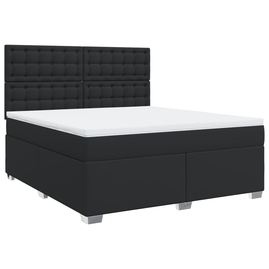 vidaXL Boxspring met matras kunstleer zwart 180x200 cm, foto 3