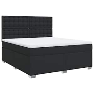 Box spring postel s matrací černá 180x200 cm umělá kůže - obrázek 2