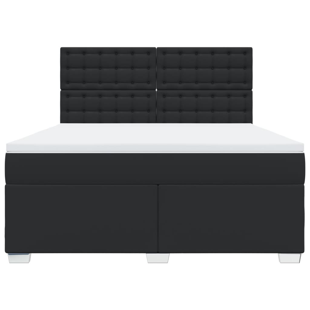 vidaXL Boxspring met matras kunstleer zwart 180x200 cm, foto 4
