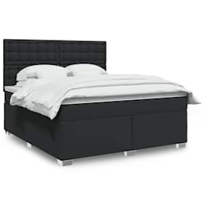 Box spring postel s matrací černá 180x200 cm umělá kůže - obrázek 1
