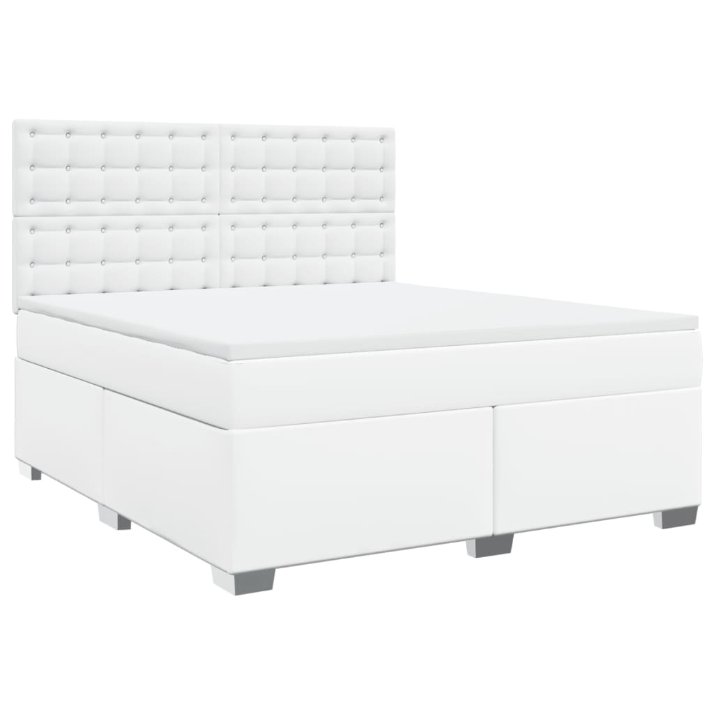 vidaXL Boxspring met matras kunstleer wit 180x200 cm, foto 3