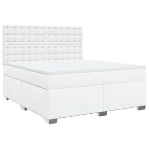 Box spring postel s matrací bílá 180x200 cm umělá kůže - obrázek 2