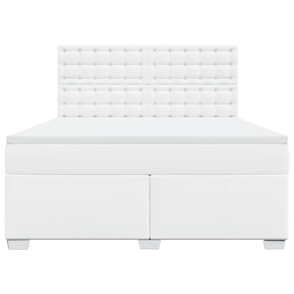 vidaXL Boxspring met matras kunstleer wit 180x200 cm, foto 4