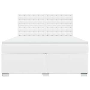 Box spring postel s matrací bílá 180x200 cm umělá kůže - obrázek 4