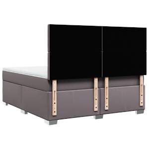 Box spring postel s matrací šedá 180x200 cm umělá kůže - obrázek 10