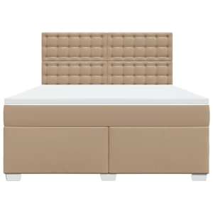 Box spring postel s matrací cappuccino 180 x 200 cm umělá kůže - obrázek 4