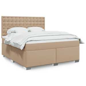 Box spring postel s matrací cappuccino 180 x 200 cm umělá kůže - obrázek 1