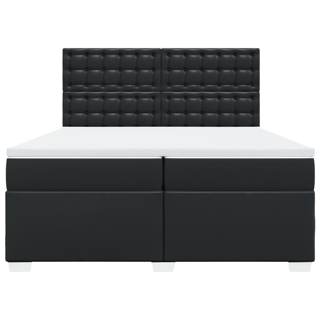 vidaXL Boxspring met matras kunstleer zwart 200x200 cm, foto 4