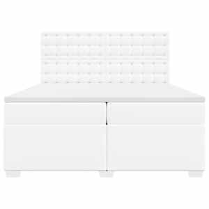 Box spring postel s matrací bílá 200x200 cm umělá kůže - obrázek 4