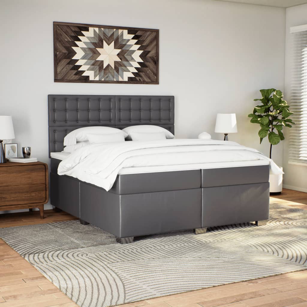Boxspringbett Bett Polsterbett Bettgestell mit Matratze Kunstleder ventes exceptionnelles vidaXL