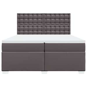 Box spring postel s matrací šedá 200x200 cm umělá kůže - obrázek 4