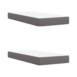 Box spring postel s matrací šedá 200x200 cm umělá kůže - obrázek 6
