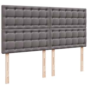 Box spring postel s matrací šedá 200x200 cm umělá kůže - obrázek 8