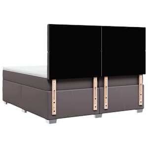 Box spring postel s matrací šedá 200x200 cm umělá kůže - obrázek 10
