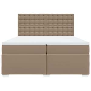 Box spring postel s matrací cappuccino 200 x 200 cm umělá kůže - obrázek 4