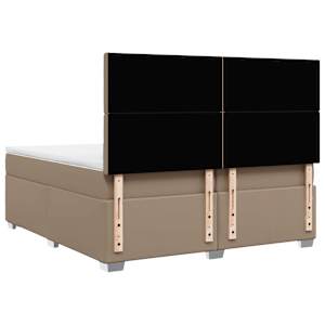 Box spring postel s matrací cappuccino 200 x 200 cm umělá kůže - obrázek 10