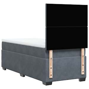 Box spring postel s matrací tmavě šedá 80 x 200 cm samet - obrázek 10