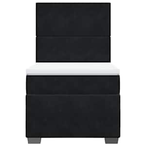 Box spring postel s matrací černá 80 x 200 cm samet - obrázek 4