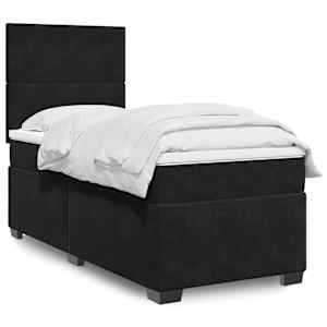 Box spring postel s matrací černá 80 x 200 cm samet - obrázek 1
