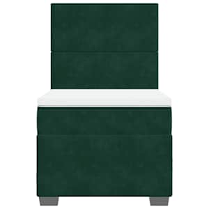 Box spring postel s matrací tmavě zelená 80 x 200 cm samet - obrázek 4
