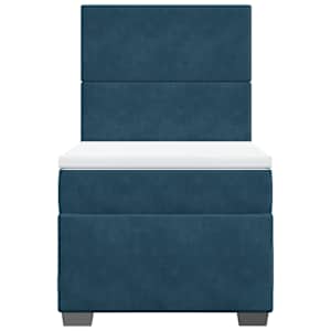 Box spring postel s matrací modrá 80 x 200 cm samet - obrázek 4