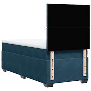 Box spring postel s matrací modrá 80 x 200 cm samet - obrázek 10