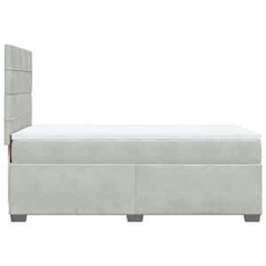 Box spring postel s matrací světle šedá 80 x 200 cm samet - obrázek 9