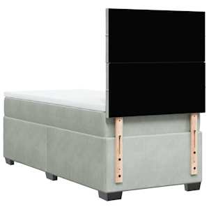 Box spring postel s matrací světle šedá 80 x 200 cm samet - obrázek 10