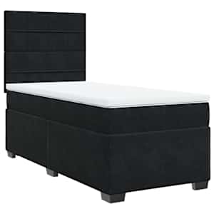 Box spring postel s matrací černá 80 x 200 cm samet - obrázek 2