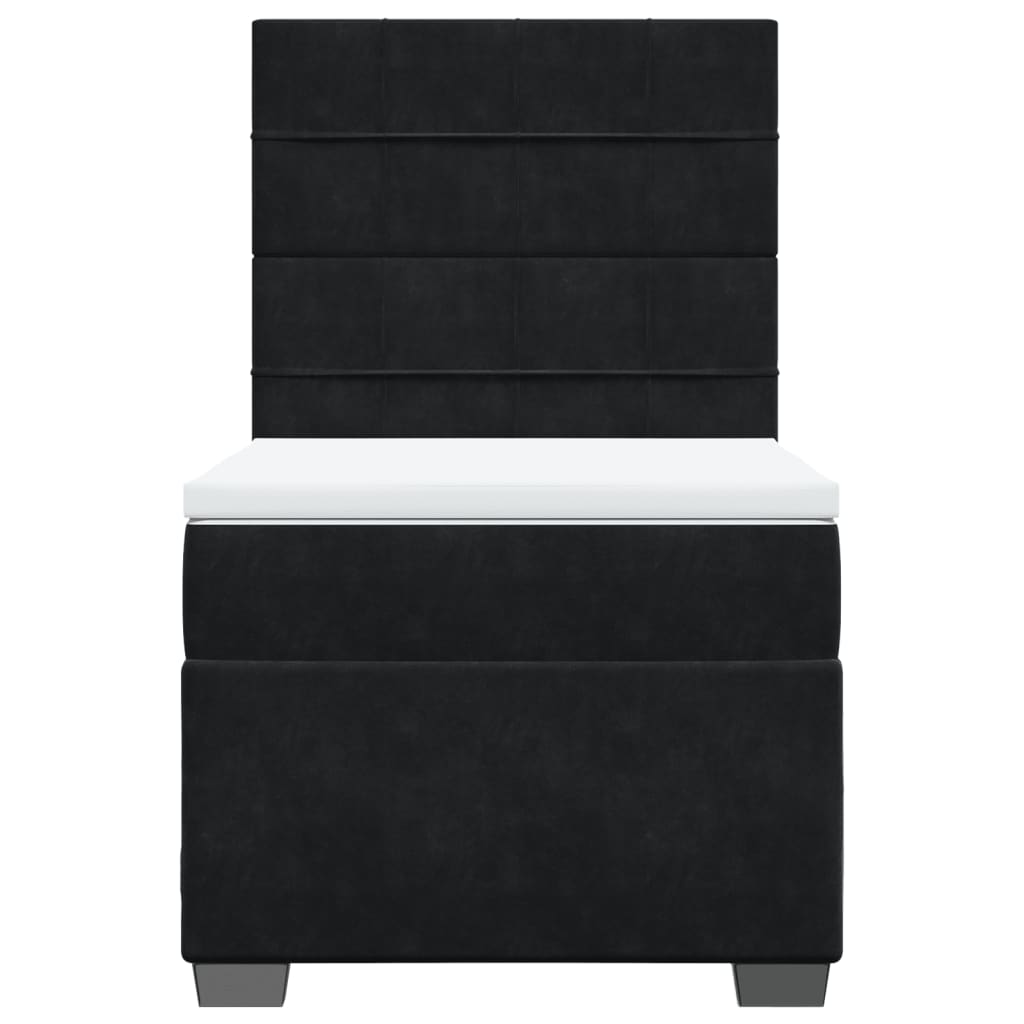 vidaXL Boxspring met matras fluweel zwart 80x200 cm, foto 4