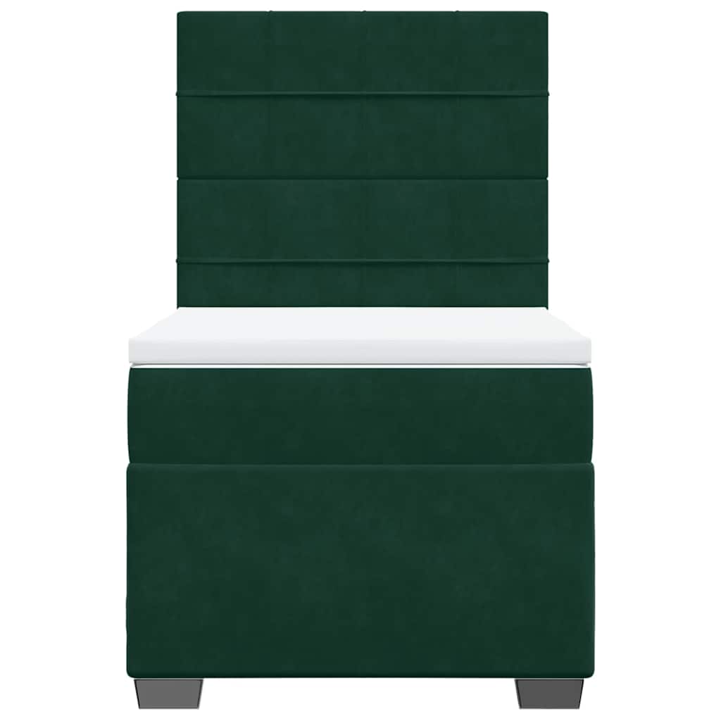vidaXL Boxspring met matras fluweel donkergroen 80x200 cm groen, foto 4