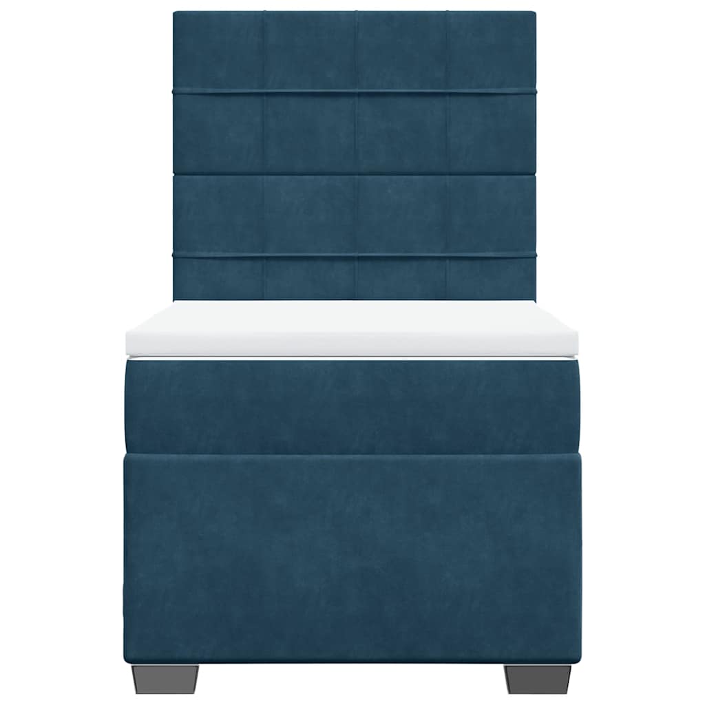 vidaXL Boxspring met matras fluweel blauw 80x200 cm, foto 4