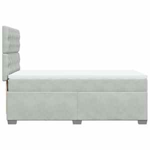 Box spring postel s matrací světle šedá 80 x 200 cm samet - obrázek 9