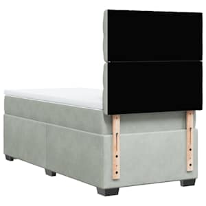 Box spring postel s matrací světle šedá 80 x 200 cm samet - obrázek 10