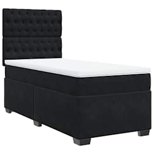 Box spring postel s matrací černá 80 x 200 cm samet - obrázek 2