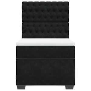 Box spring postel s matrací černá 80 x 200 cm samet - obrázek 4