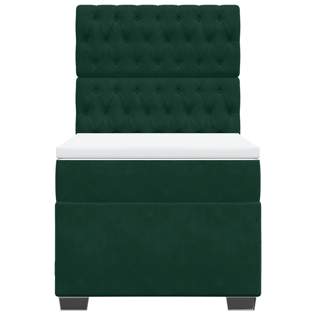 vidaXL Boxspring met matras fluweel donkergroen 80x200 cm groen, foto 4
