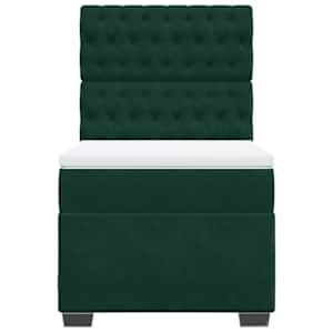Box spring postel s matrací tmavě zelená 80 x 200 cm samet - obrázek 4