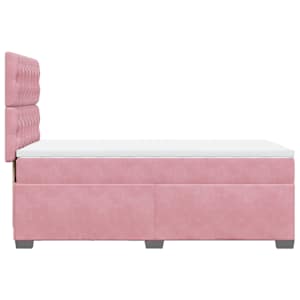 Box spring postel s matrací růžová 80 x 200 cm samet - obrázek 9