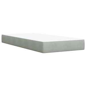 Box spring postel s matrací světle šedá 80 x 200 cm samet - obrázek 6