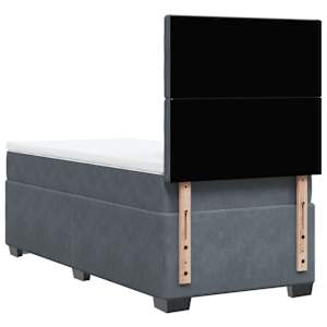 Box spring postel s matrací tmavě šedá 80 x 200 cm samet - obrázek 10